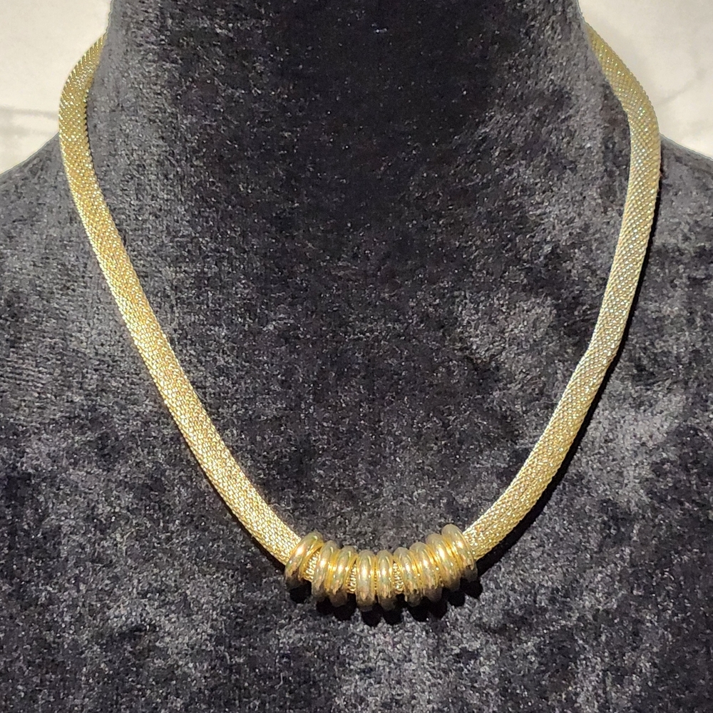 Vintage Anne Klein 16" Gold Tone Mesh Rope